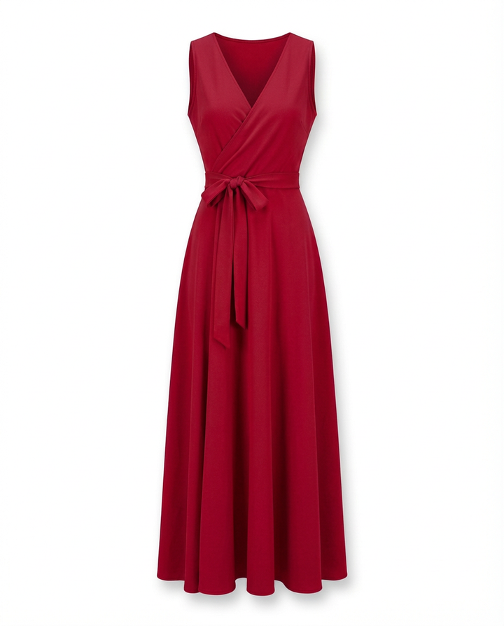 Sukienka na Wesele Damska Elegancka | Dopasowany Krój | Wyrafinowany Dekolt | Na Wiosnę i Lato