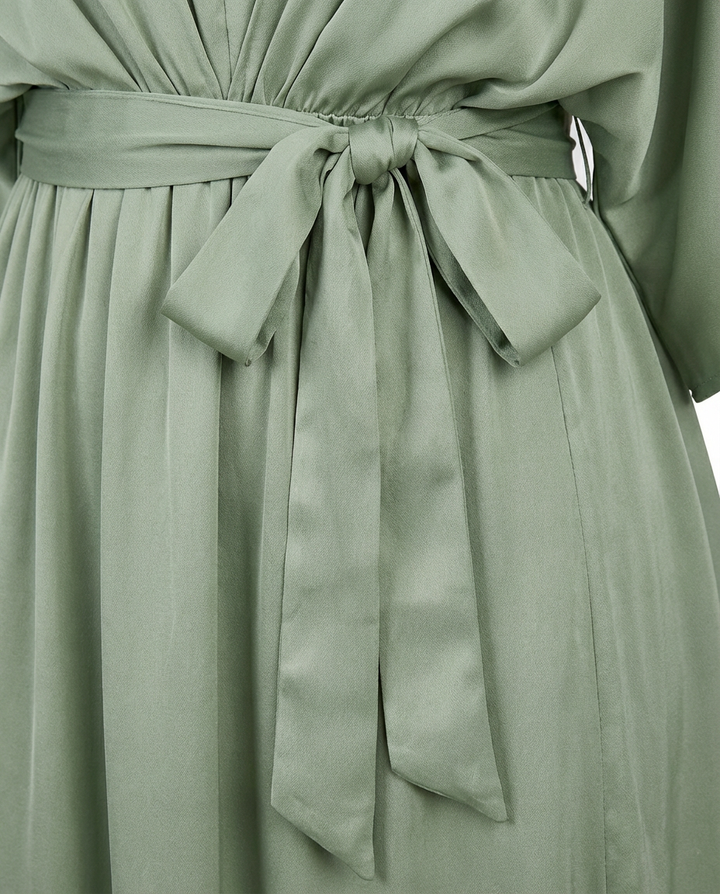 Sukienka na Wesele Damska Elegancka | Luźny Krój | Wysokie Rozcięcie | Na Wiosnę i Lato