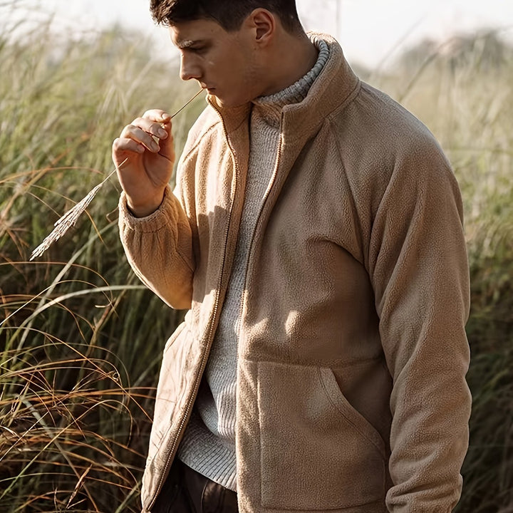 Polarowa Kurtka Męska | Miękka Faktura | Na Chłodne Dni