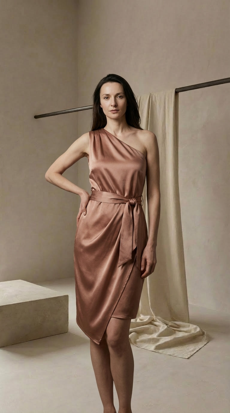 Sukienka Damska Letnia | Asymetryczny Krój | Lekki Materiał | Na Co Dzień