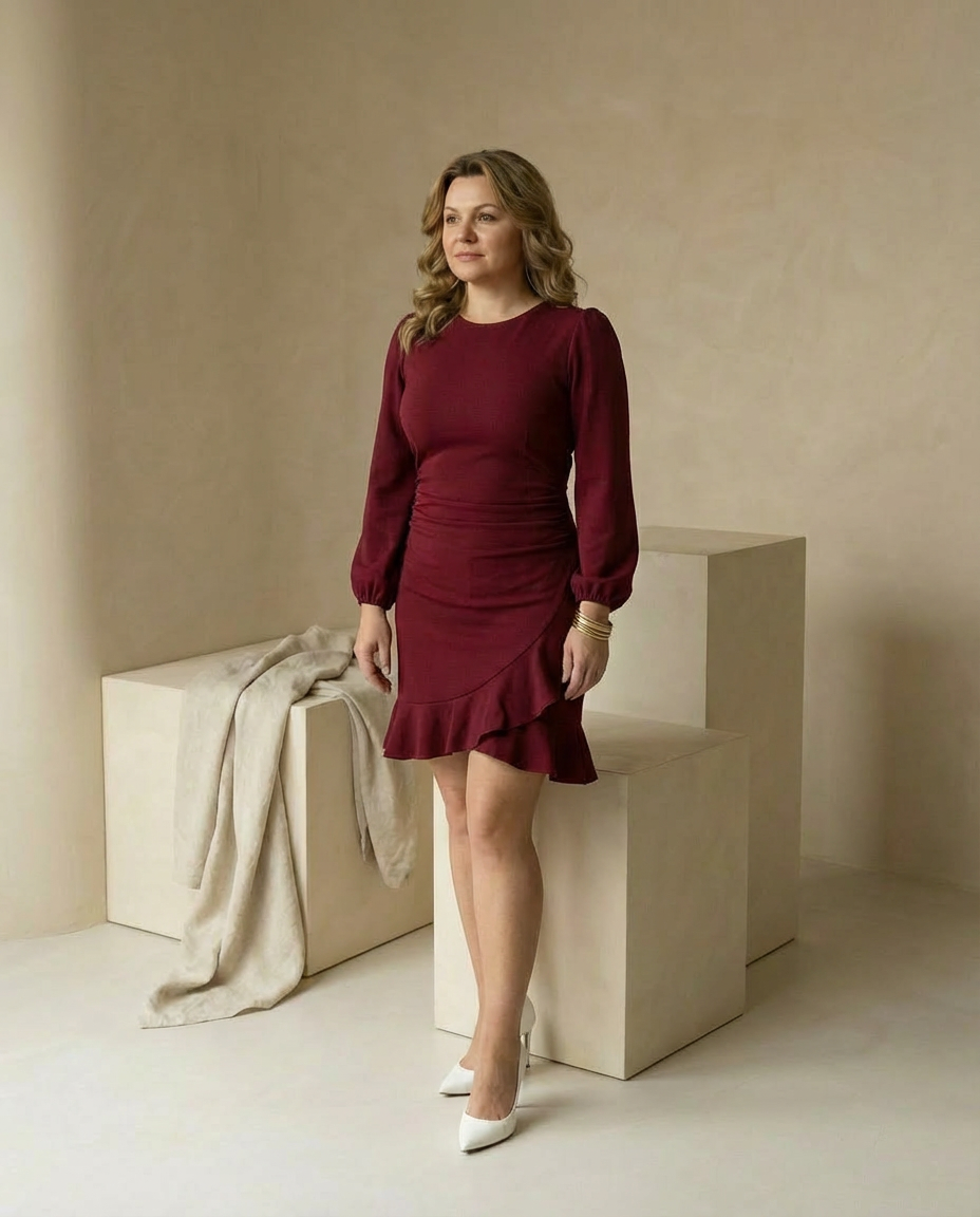 Sukienka Damska Letnia z Falbaną | Luźny Krój | Lekki Materiał | Na Wiosnę i Lato