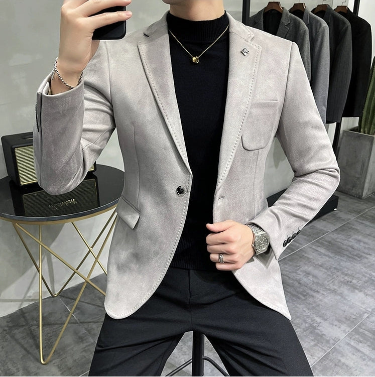 Męska Marynarka Elegancka | Smukły Krój | Styl Smart-Casual | Jednorzędowe Zapięcie
