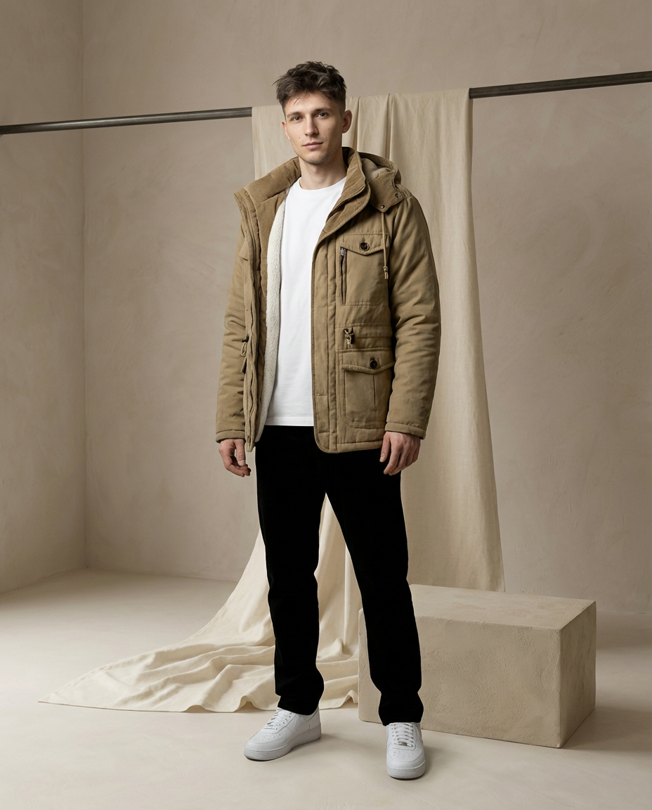 Męska kurtka zimowa | Długi krój | Wysoka izolacja | Na zimę