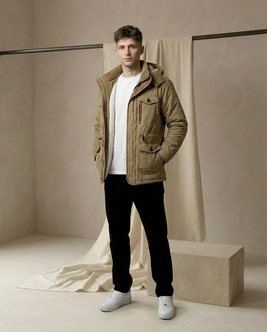 Męska kurtka zimowa | Długi krój | Wysoka izolacja | Na zimę