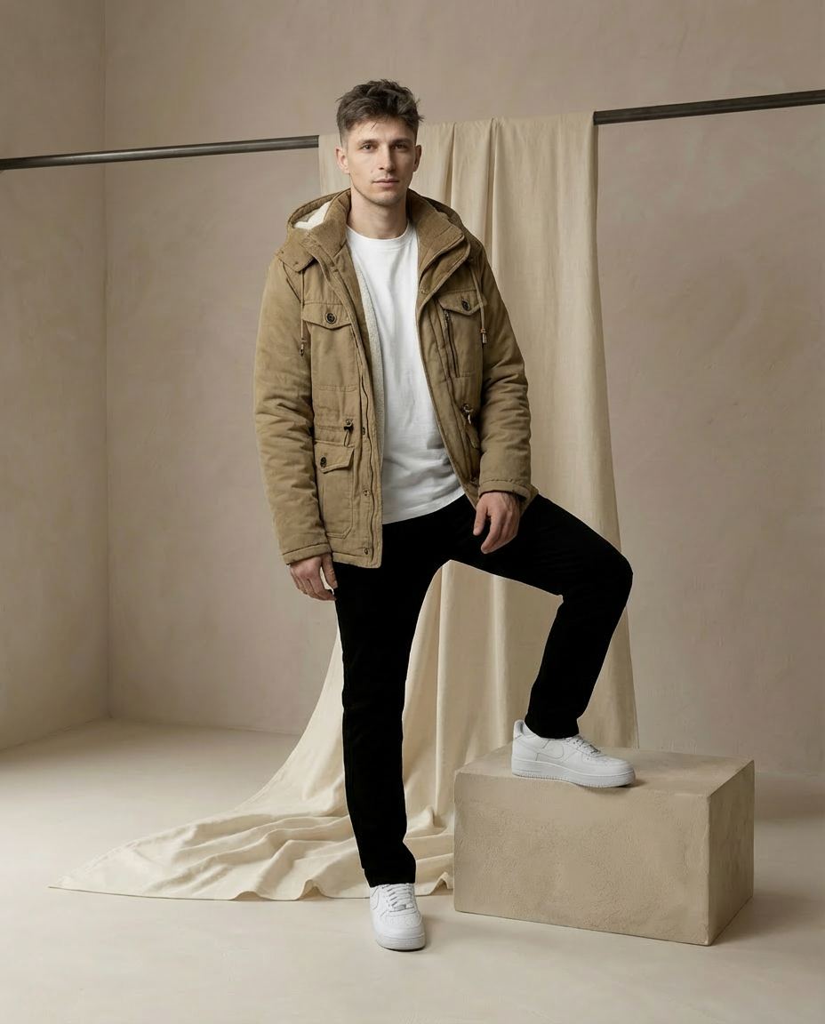 Męska kurtka zimowa | Długi krój | Wysoka izolacja | Na zimę