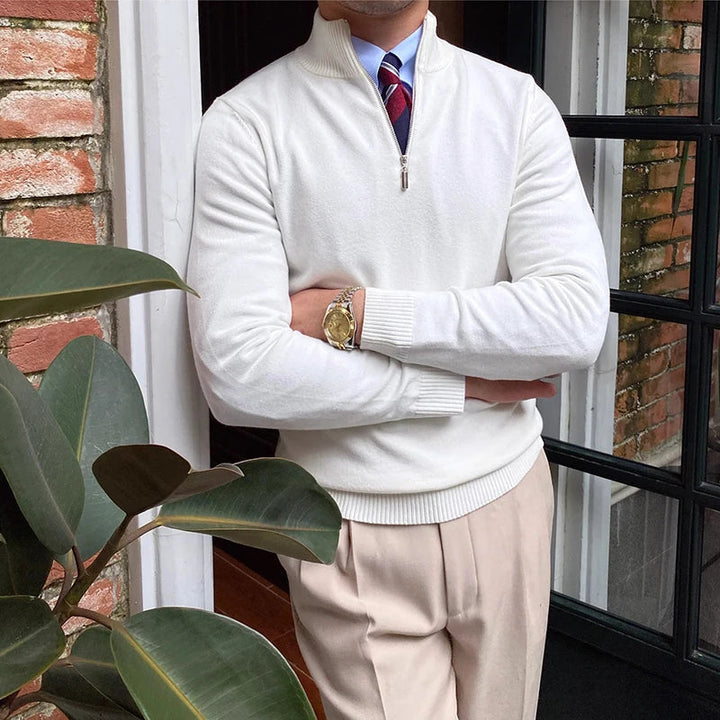 Golf Męski z Półgolfem i Zamkiem | Elegancki Dzianinowy Sweter | Stylowy na Chłodniejsze Dni