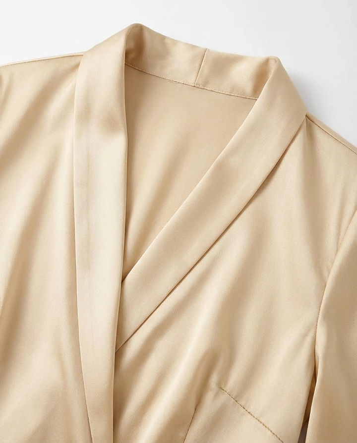 Sukienka Damska Elegancka Sukienka na Wesele | Krój Crossover | Satynowy Materiał | Na Wiosnę i Lato