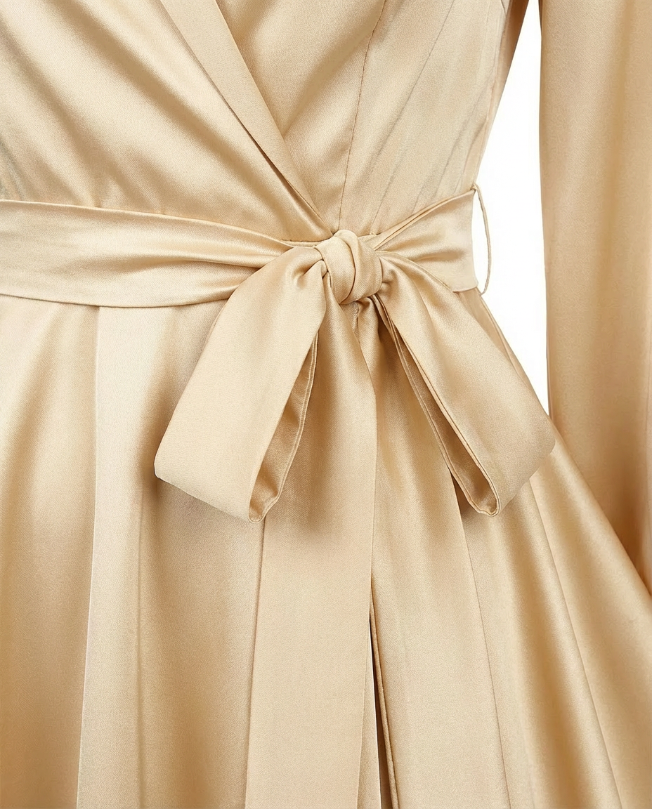 Sukienka Damska Elegancka Sukienka na Wesele | Krój Crossover | Satynowy Materiał | Na Wiosnę i Lato