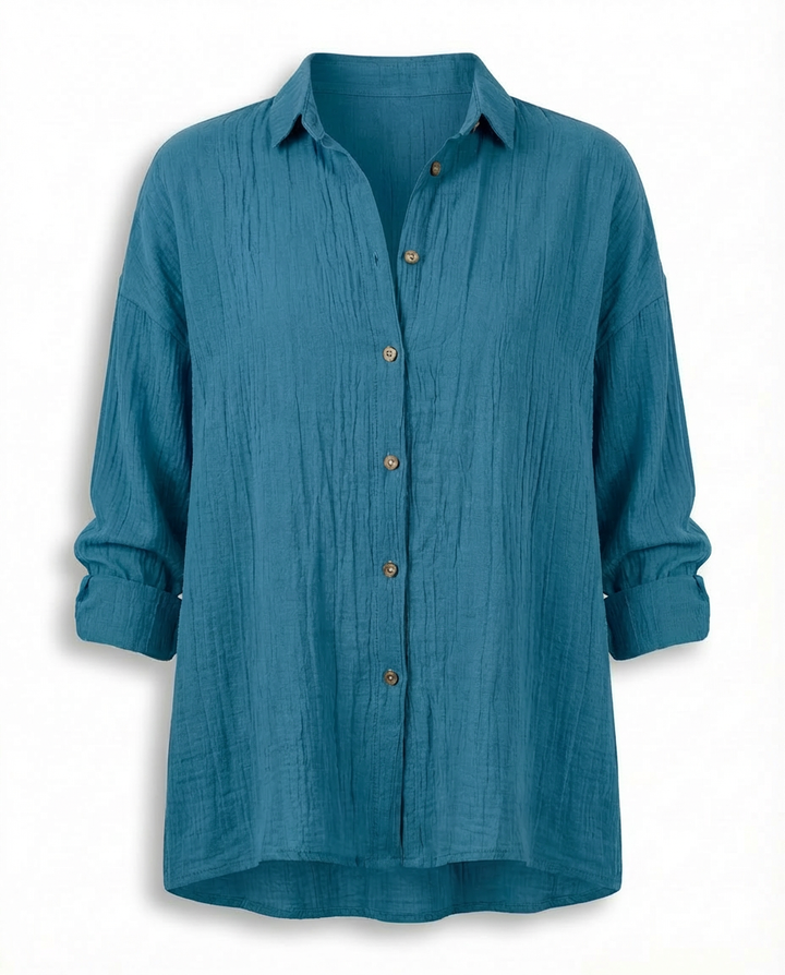 Koszula Damska Elegancka | Dopasowany Krój | Plisowany Design | Do Pracy i Na Wyjścia