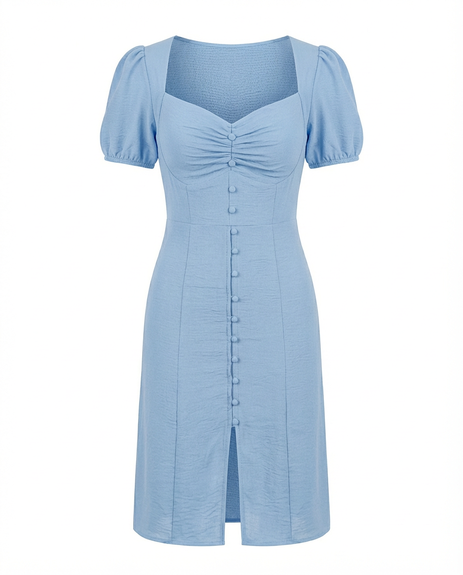 Sukienka Damska Letnia | Klasyczny Krój | Ozdobna Klamra | Na Co Dzień i Na Wyjścia