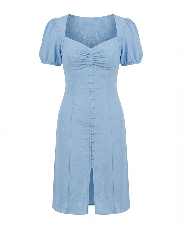 Sukienka Damska Letnia | Klasyczny Krój | Ozdobna Klamra | Na Co Dzień i Na Wyjścia