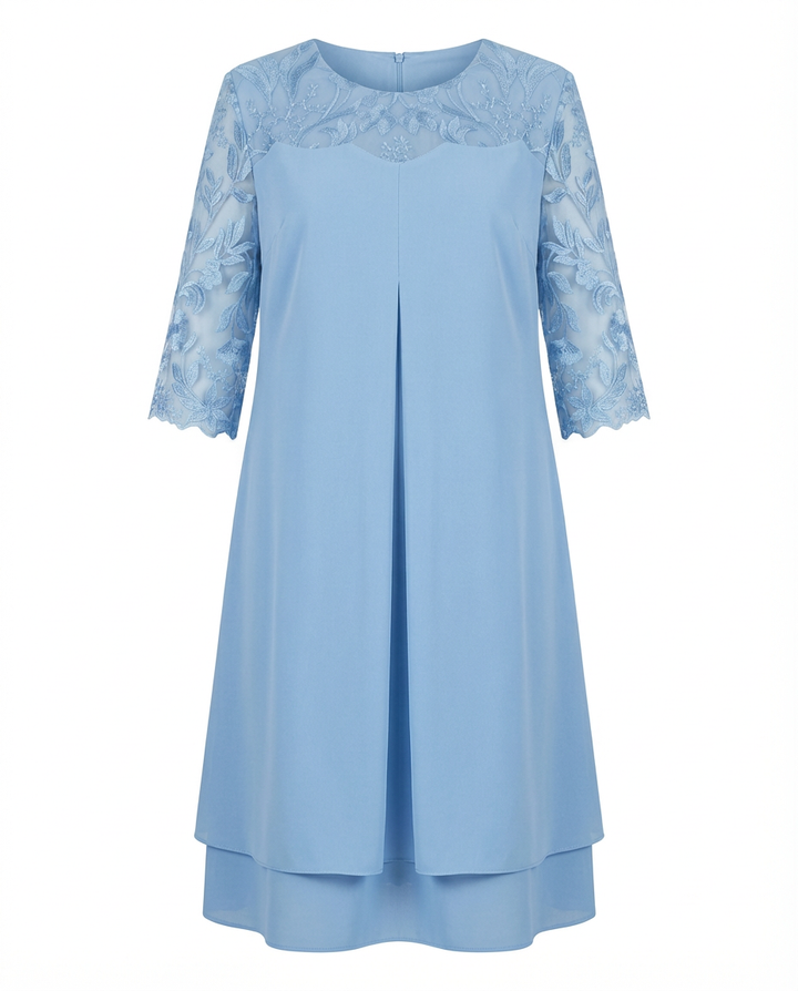 Sukienka Plus Size Sukienki Na Wesele | Elegancki Krój | Przezroczyste Rękawy | Na Wesele