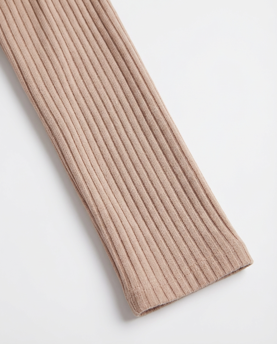 Sukienka Długa Prążkowana | Dopasowany Krój | Rozszerzane Rękawy | Na Co Dzień