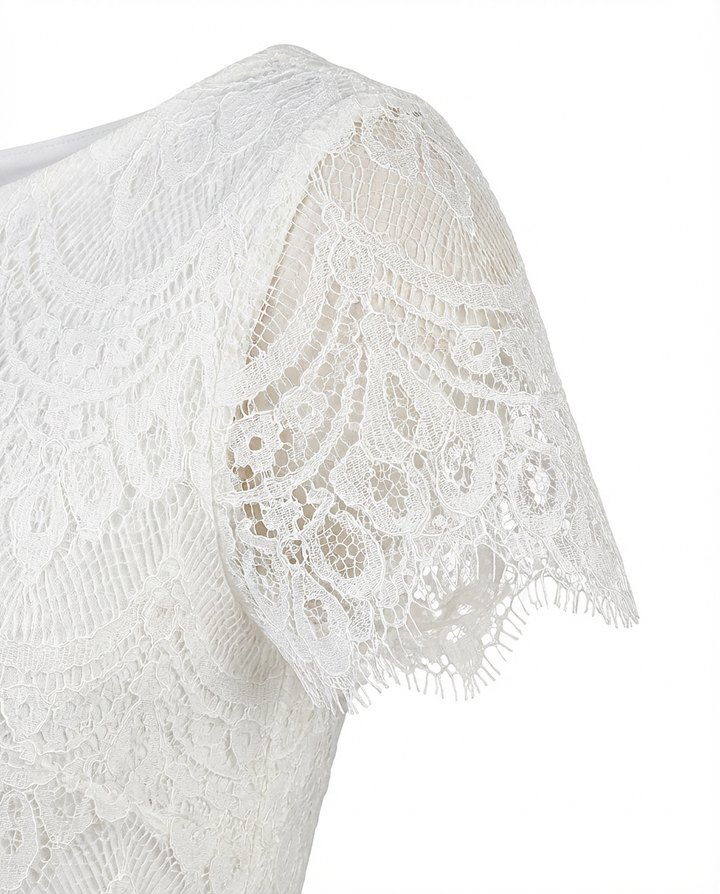 Suknia Ślubna Koronkowa | Regularny Krój | Zwiewna Spódnica Maxi | Na Wesele