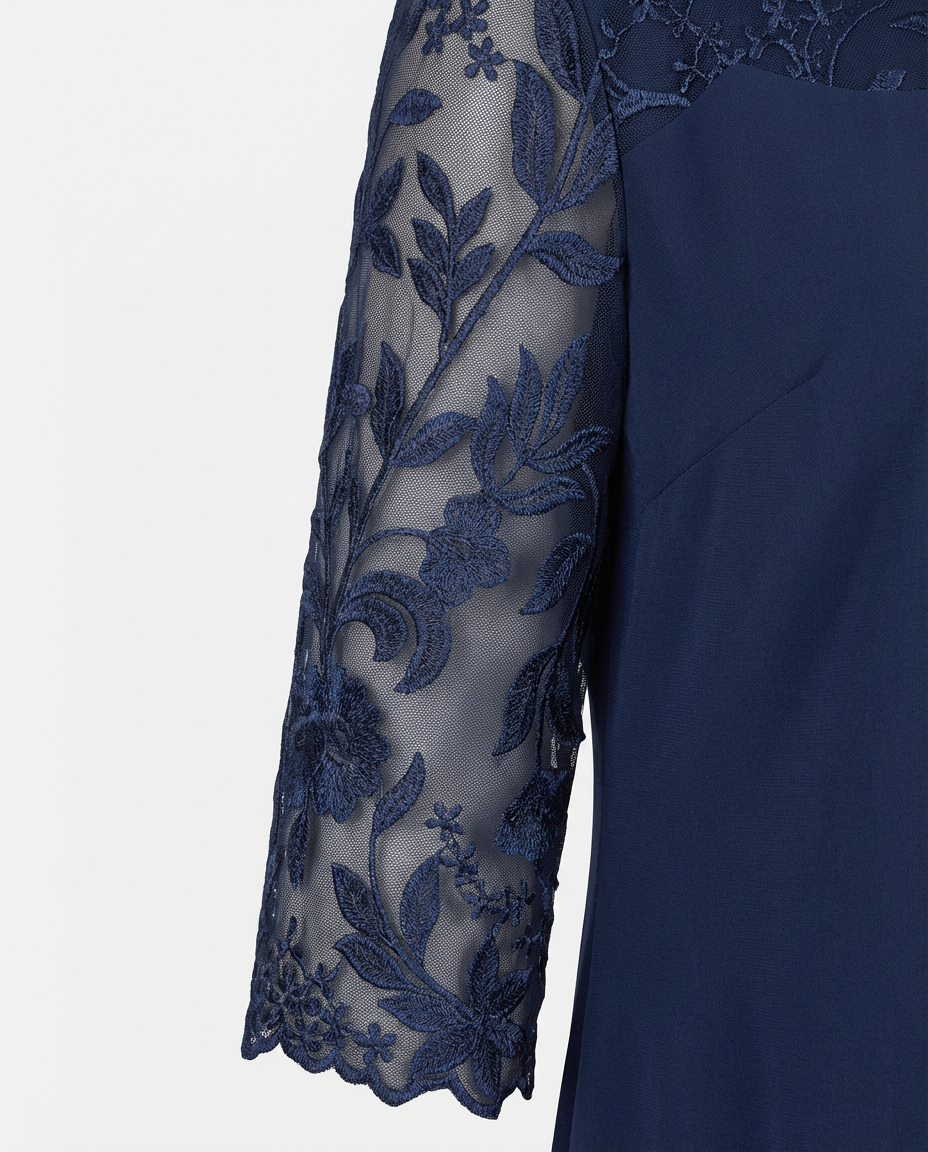 Sukienka Plus Size Sukienki Na Wesele | Elegancki Krój | Przezroczyste Rękawy | Na Wesele