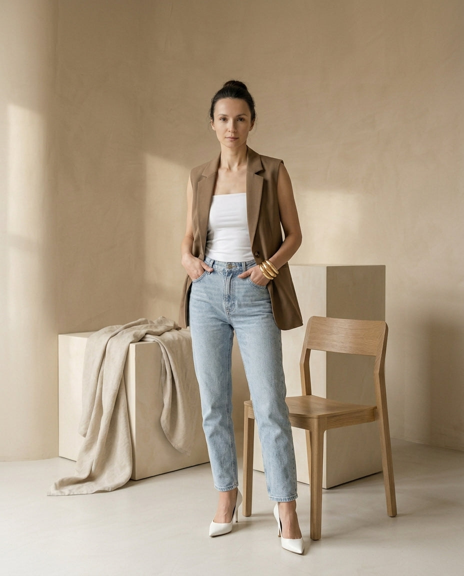 Marynarka Damska Marynarki Damskie | Dopasowany Krój | Funkcjonalne Kieszenie | Do Pracy i Na Co Dzień