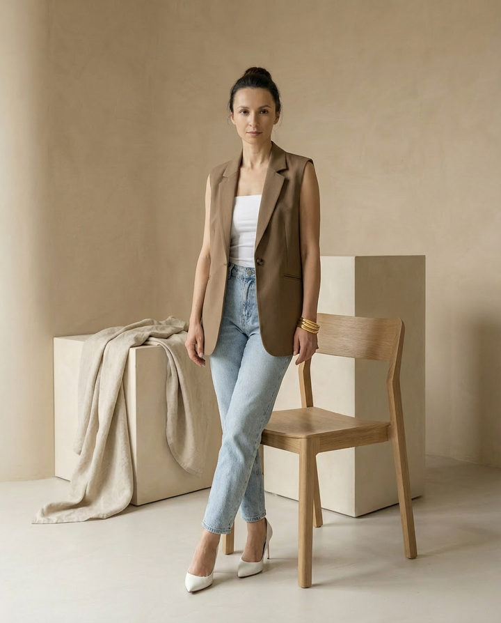 Marynarka Damska Marynarki Damskie | Dopasowany Krój | Funkcjonalne Kieszenie | Do Pracy i Na Co Dzień