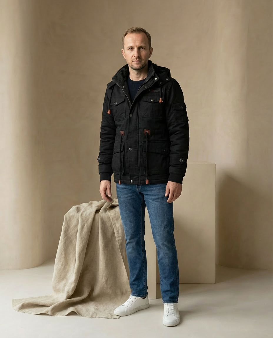 Męska kurtka wiosenna | Dopasowana | Wiele kieszeni | Swobodny