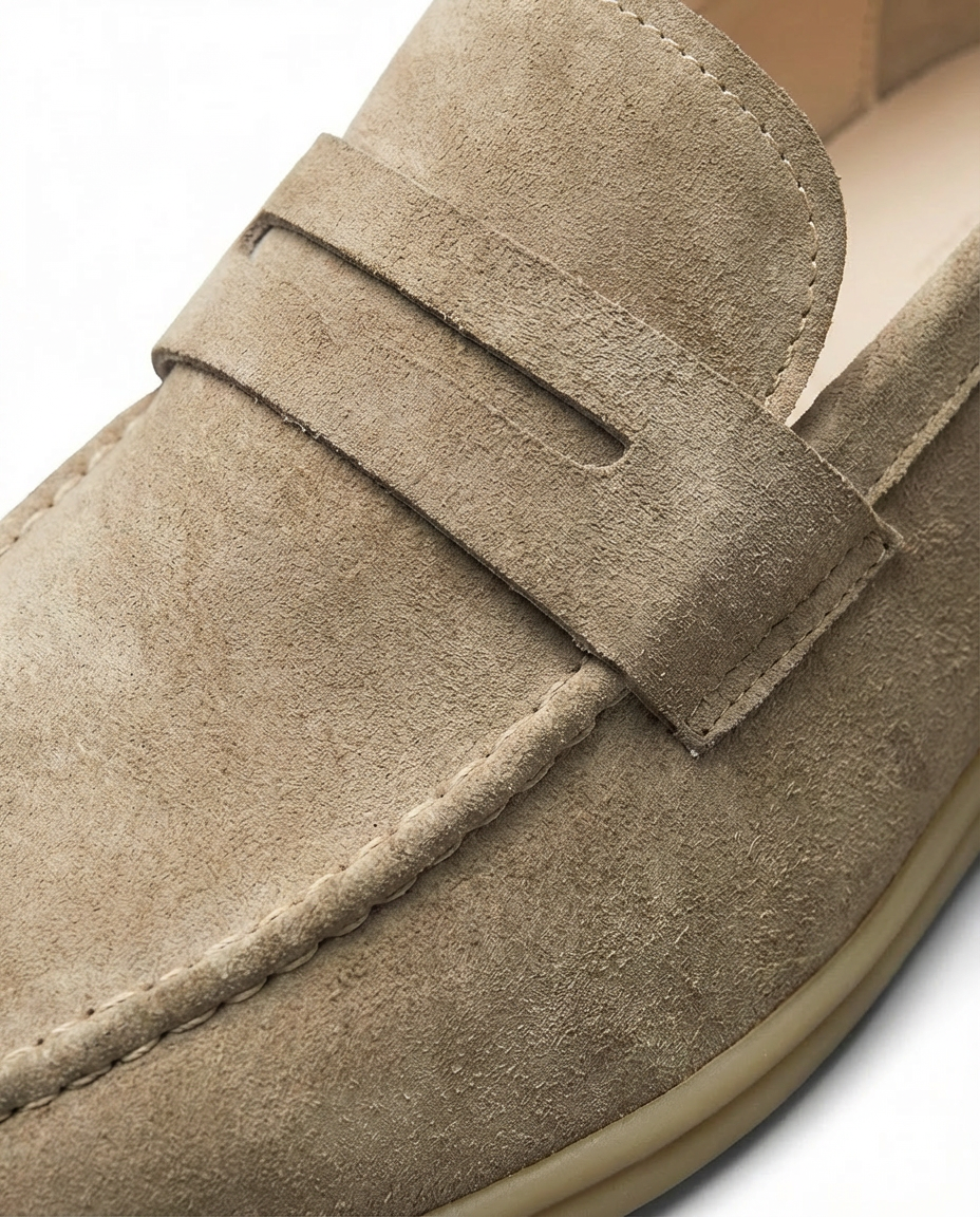 Mokasyny męskie zamszowe | Klasyczny krój | Wsuwane | Na wiosnę i lato