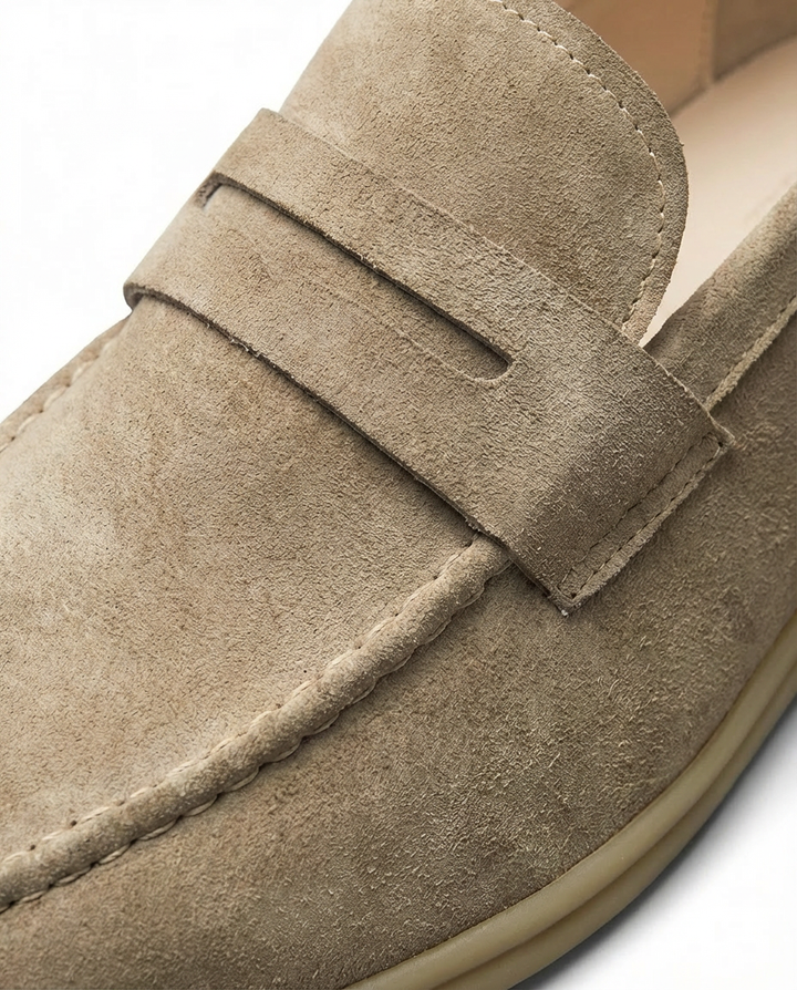 Mokasyny męskie zamszowe | Klasyczny krój | Wsuwane | Na wiosnę i lato