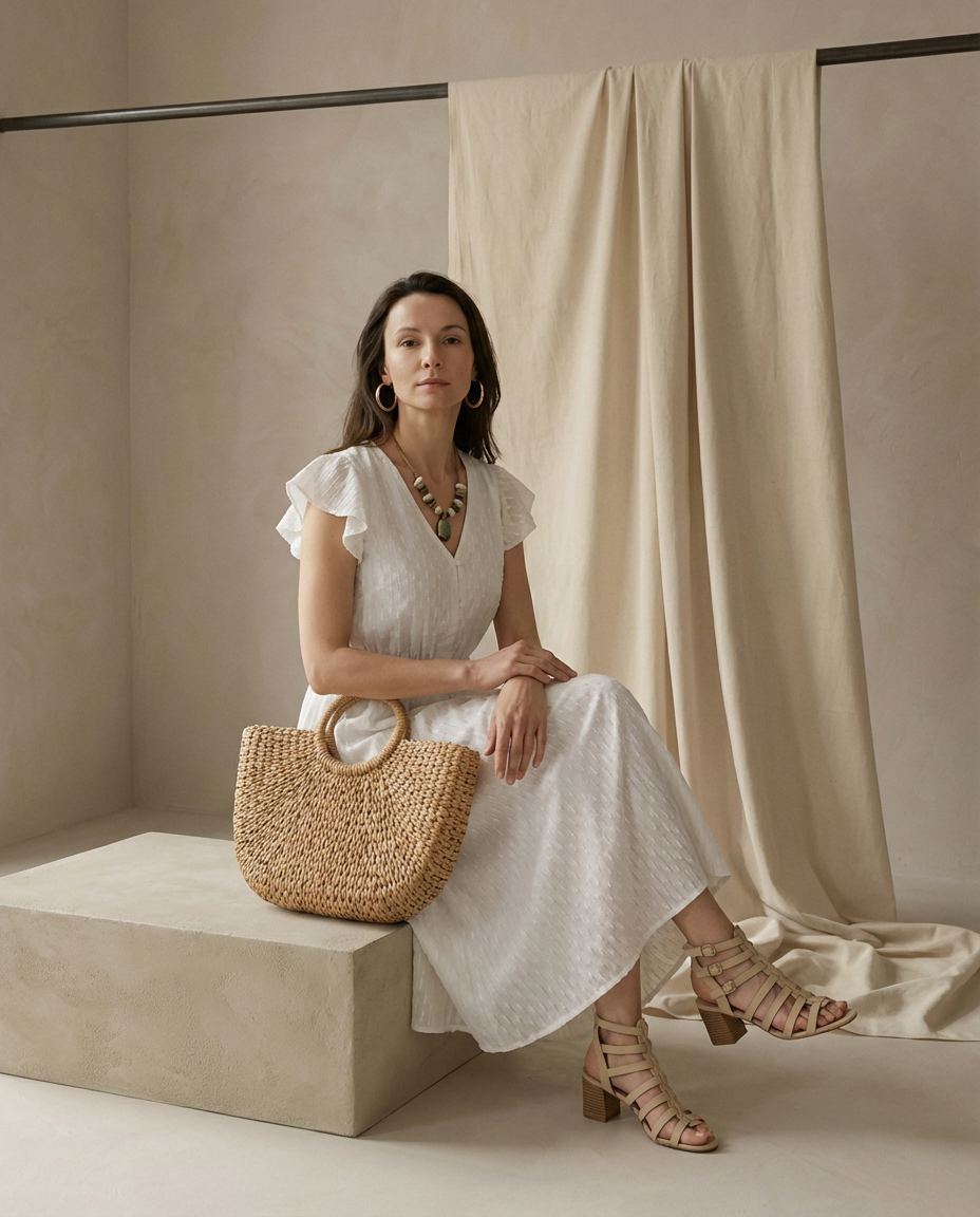 Sukienka Damska Letnia | Midi | Wygodny Materiał | Na Co Dzień