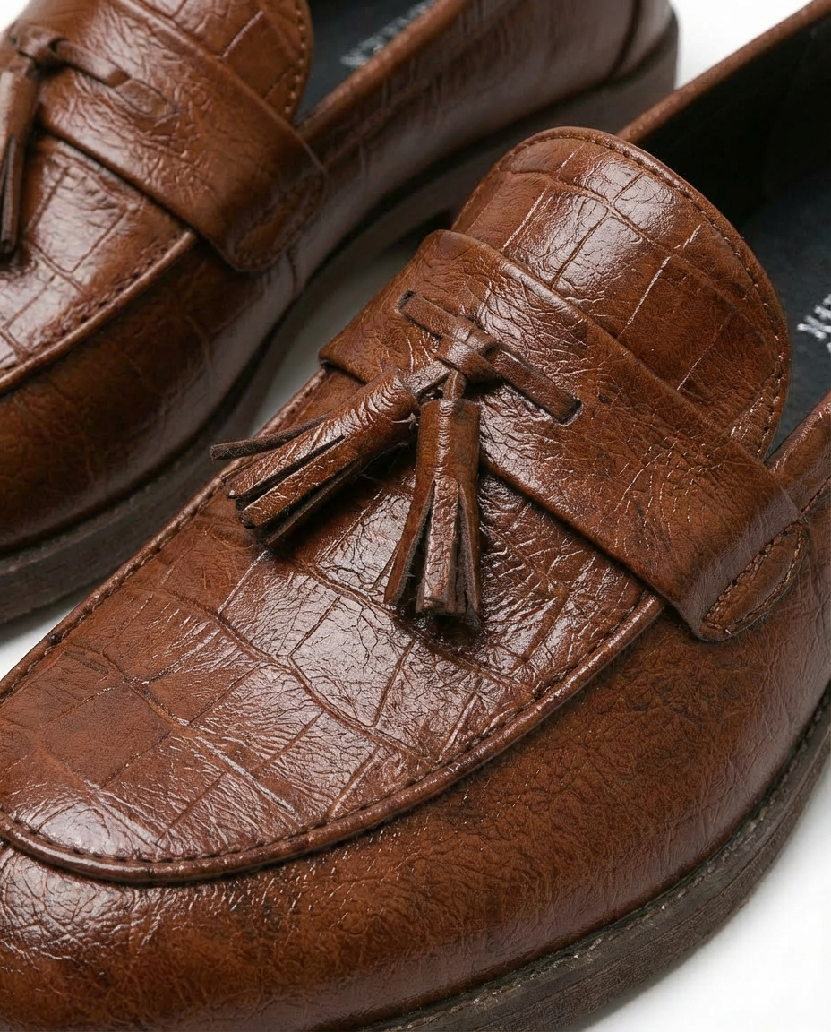 Mokasyny skórzane męskie | Mokasyny skórzane męskie | Wsuwane | Stylowe frędzle | Na co dzień