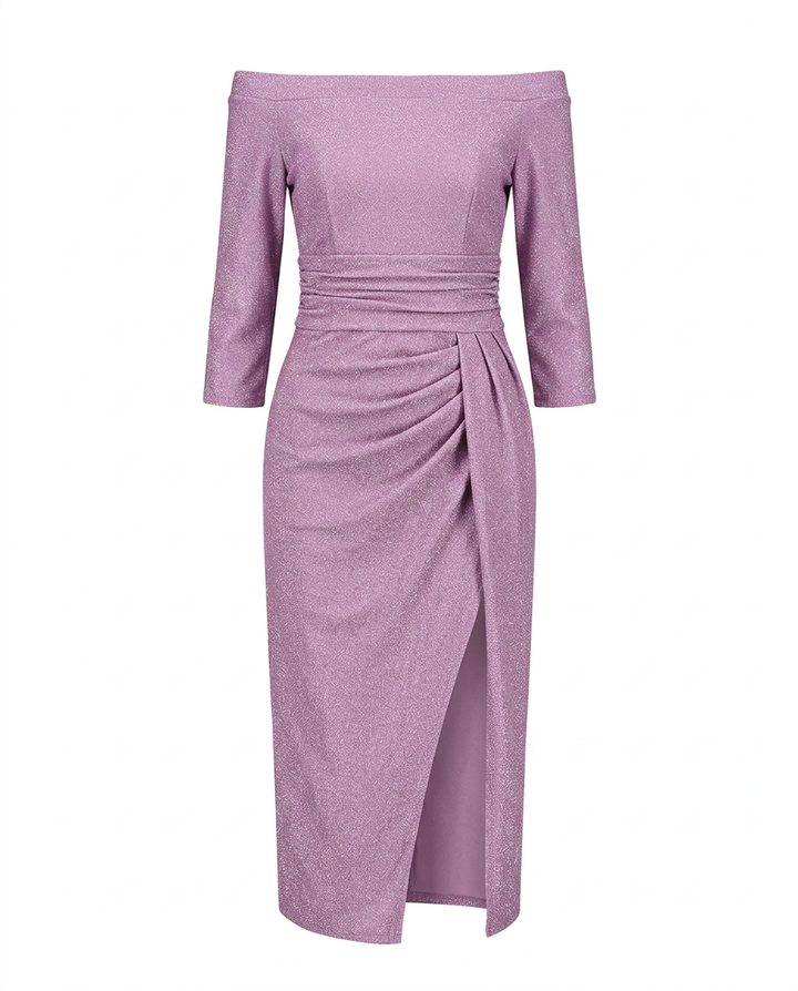 Sukienka Damska Elegancka w Gwiazdki | Dopasowany Krój | Wszechstronny Styl | Na Co Dzień i Na Wyjścia