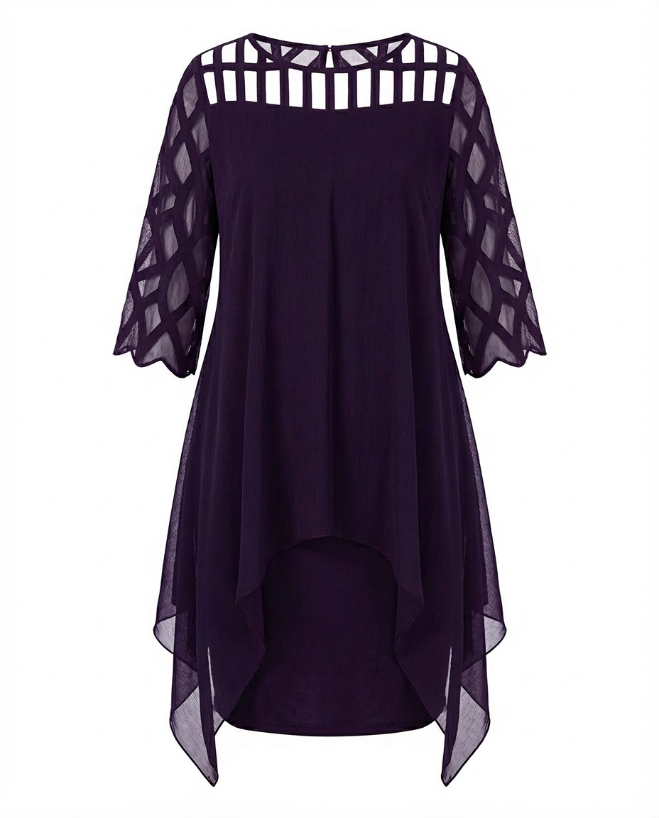 Sukienka Damska Midi Kwiatowa | Luźny Krój | Koronkowe Rękawy | Na Co Dzień