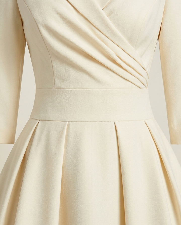 Sukienka na Wesele Damska Elegancka | Midi Krój | Odkryte Ramiona | Na Wiosnę i Lato