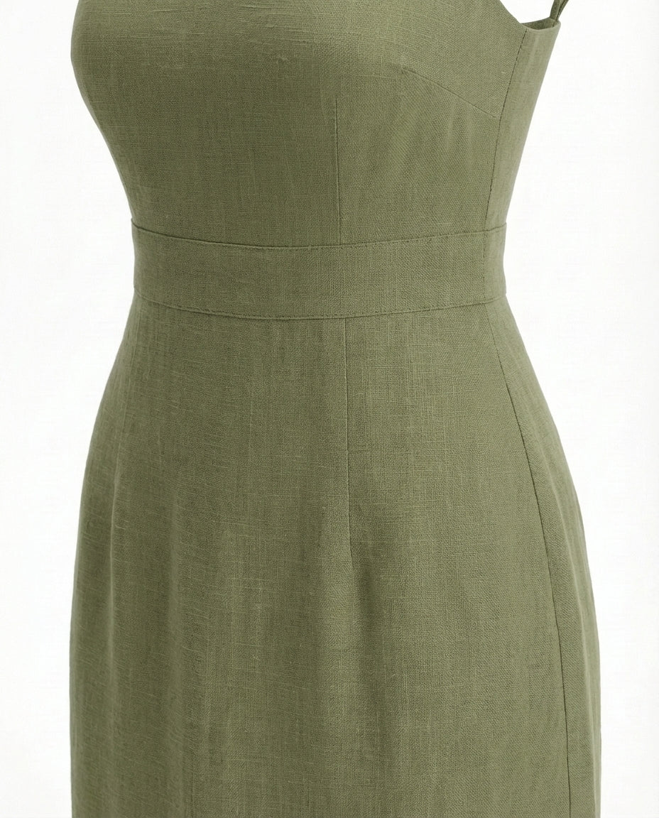 Sukienka Damska Letnia Elegancka | Krój w Kształcie Litery A | Wycięcie na Plecach | Na Co Dzień