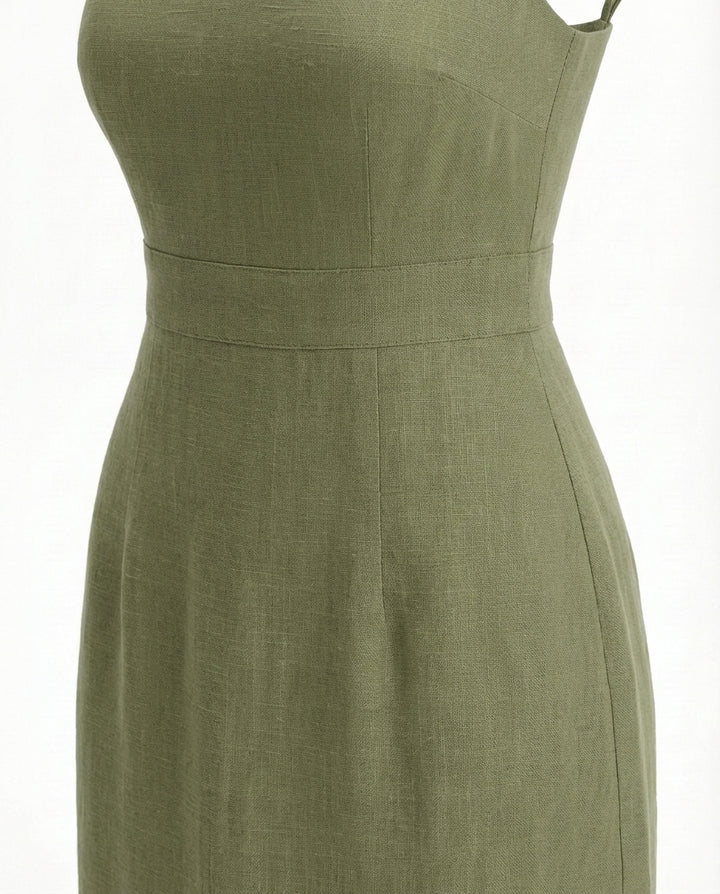 Sukienka Damska Letnia Elegancka | Krój w Kształcie Litery A | Wycięcie na Plecach | Na Co Dzień