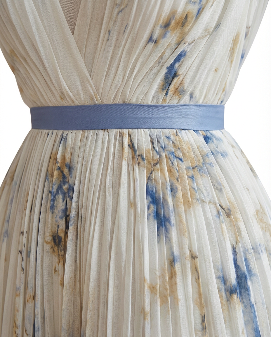 Sukienka Maxi Sukienki Długie | Plisowany Krój | Dekolt w Kształcie V | Na Co Dzień