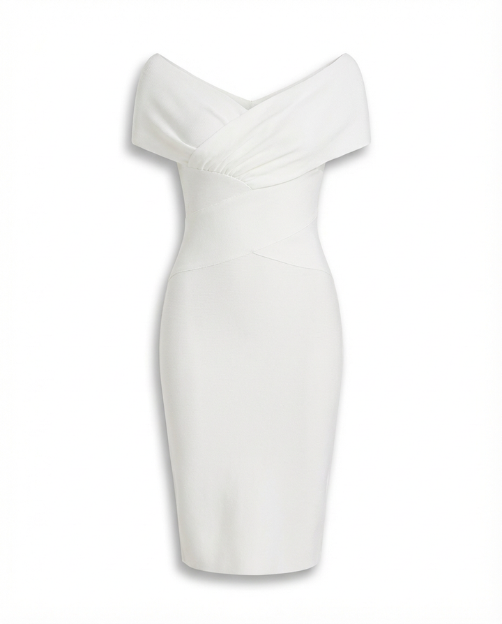 Sukienka Koktajlowa Sukienki Koktajlowe | Dopasowany Krój | Dekolt w Kształcie V | Na Wyjścia