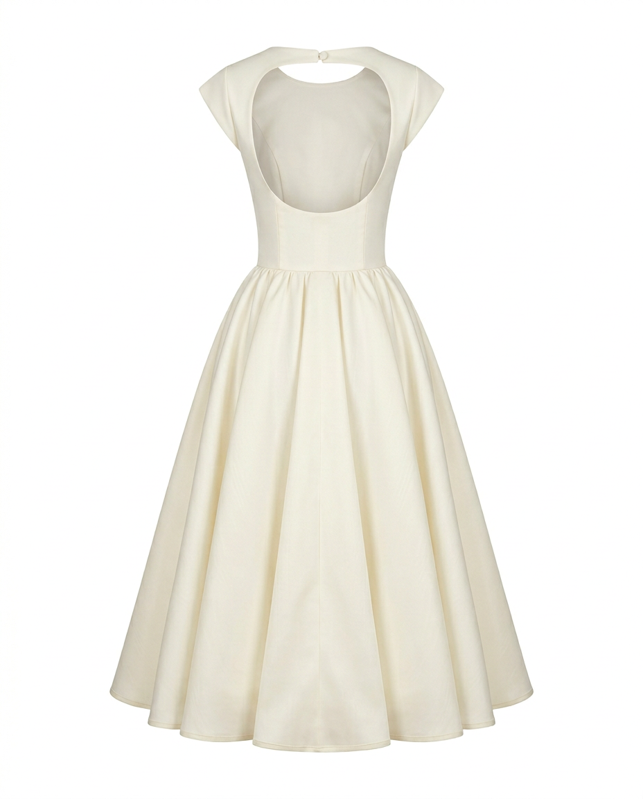 Sukienka Damska Midi Letnia | Dopasowany Krój | Ozdobne Marszczenia | Na Lato