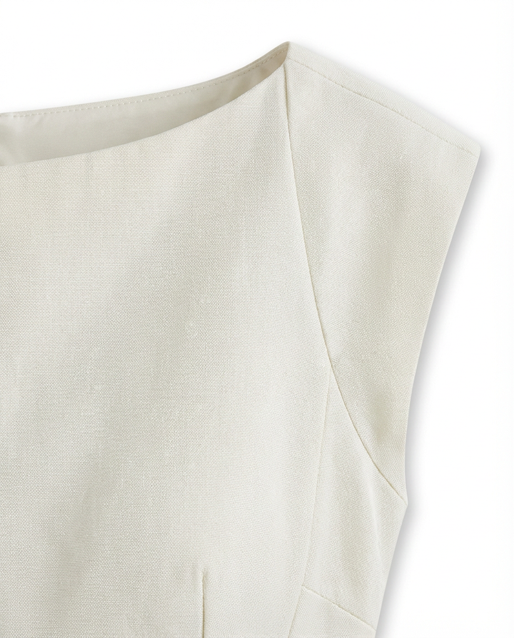 Sukienka Damska Midi Letnia | Dopasowany Krój | Ozdobne Marszczenia | Na Lato