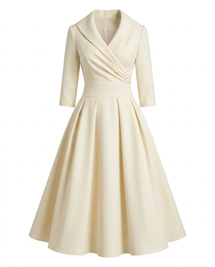 Sukienka na Wesele Damska Elegancka | Midi Krój | Odkryte Ramiona | Na Wiosnę i Lato