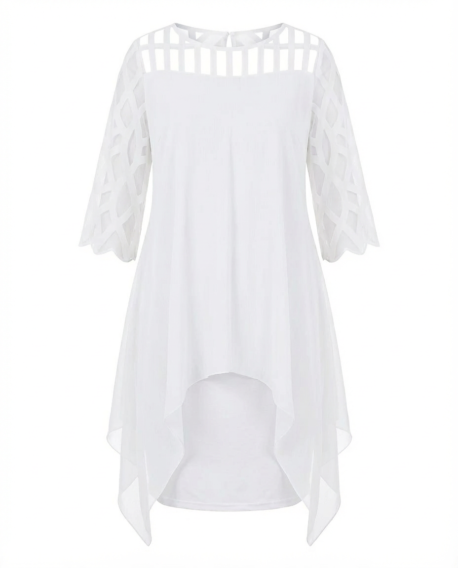 Sukienka Damska Midi Kwiatowa | Luźny Krój | Koronkowe Rękawy | Na Co Dzień