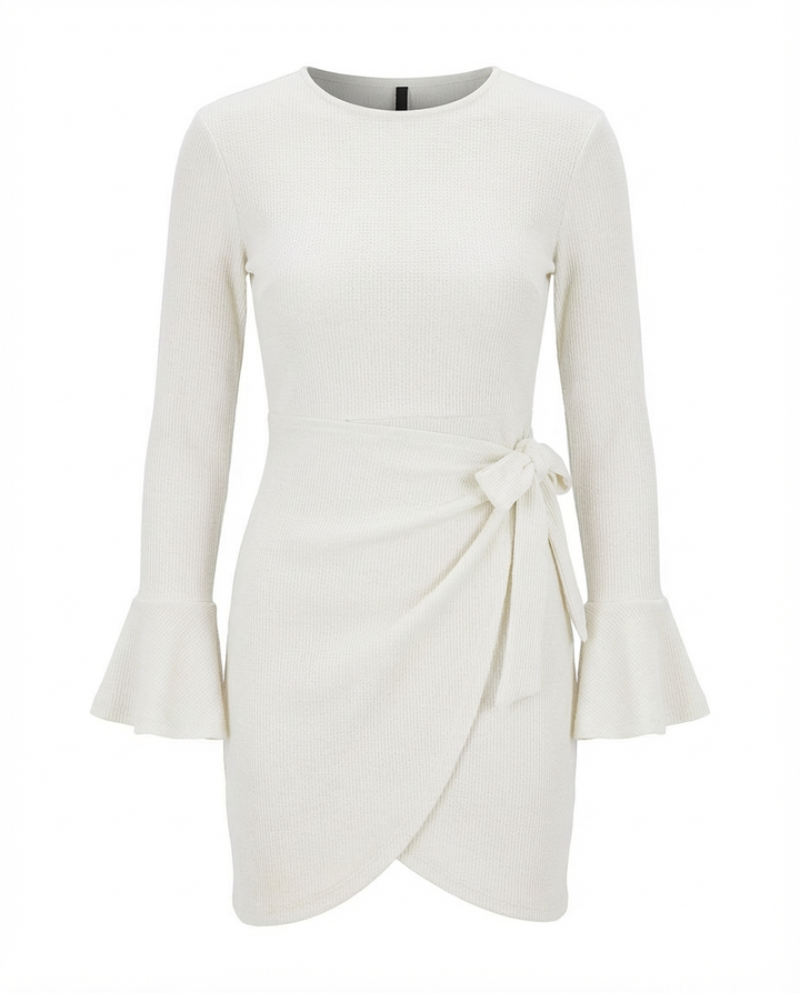 Sukienka Damska Mini | Luźny Krój | Subtelne Marszczenia | Na Co Dzień