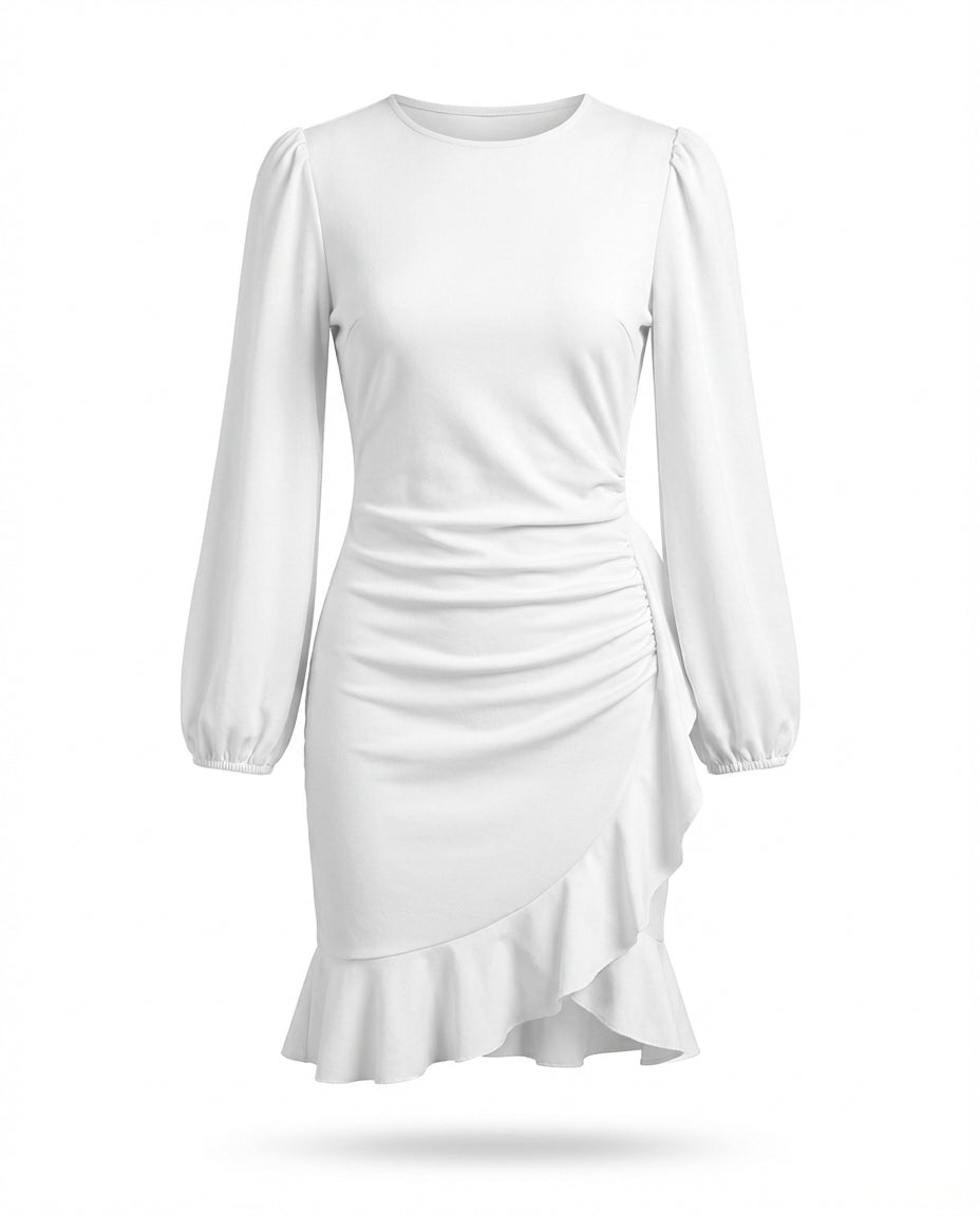 Sukienka Damska Letnia z Falbaną | Luźny Krój | Lekki Materiał | Na Wiosnę i Lato