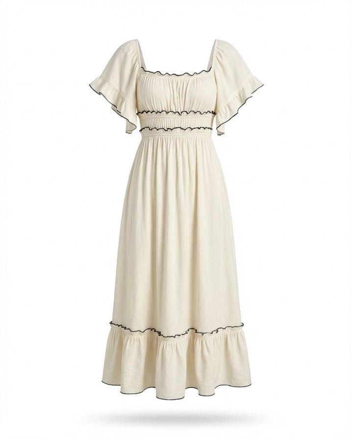 Sukienka na Wesele Damska Sukienka Letnia | Dopasowany Krój | Elastyczna Talia | Na Lato