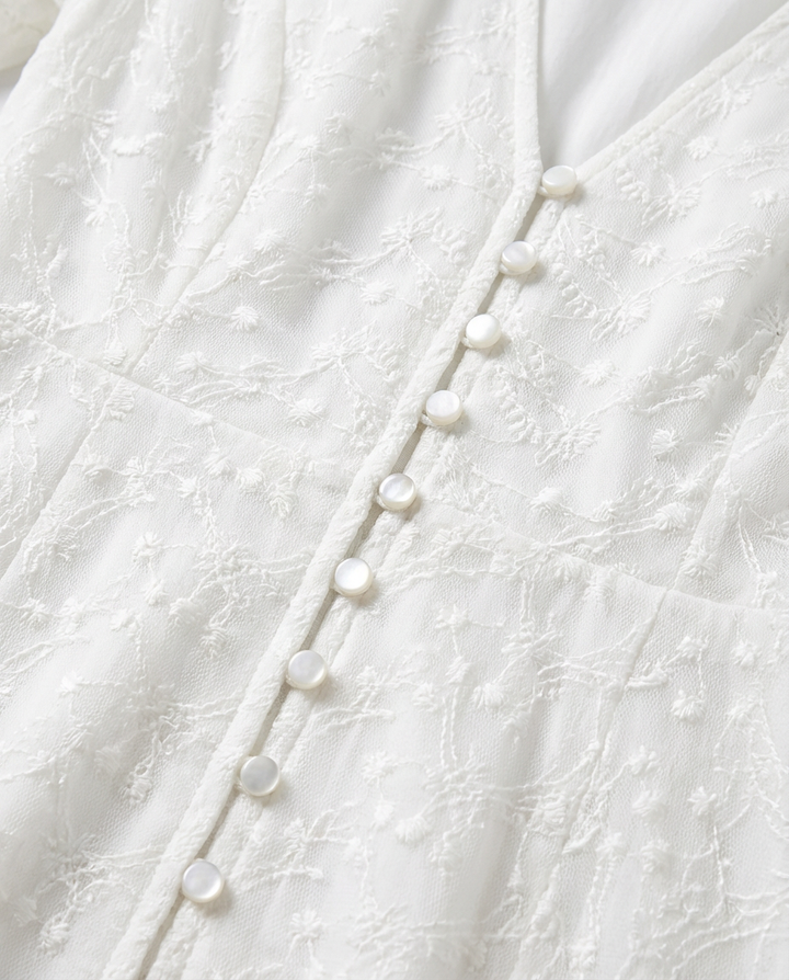 Luźna sukienka damska | Krój midi | Koronkowe detale | Na lato i imprezy