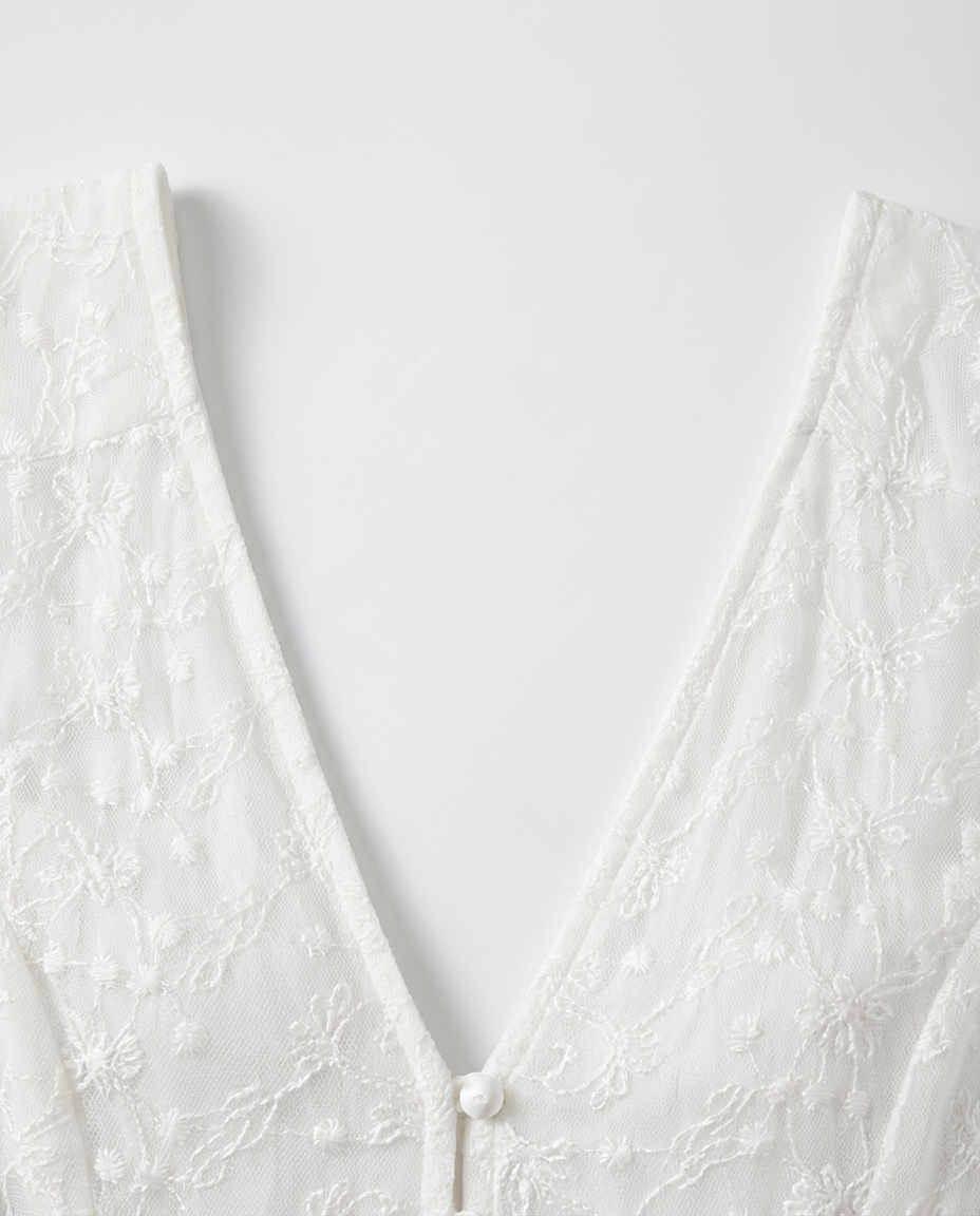 Luźna sukienka damska | Krój midi | Koronkowe detale | Na lato i imprezy