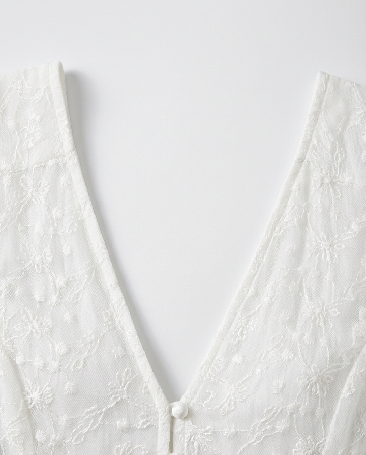 Luźna sukienka damska | Krój midi | Koronkowe detale | Na lato i imprezy