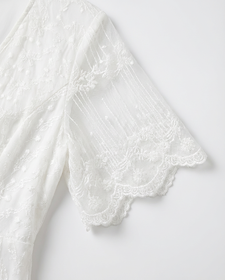 Luźna sukienka damska | Krój midi | Koronkowe detale | Na lato i imprezy