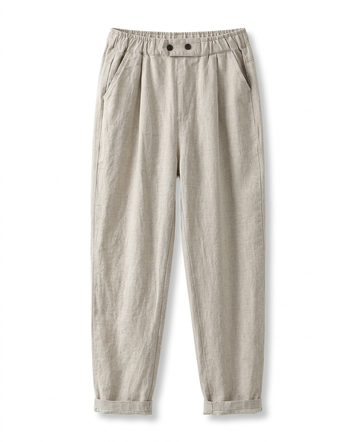 Spodnie Damskie Lniane Klasyczne | Luźny Krój | Wysoka Jakość | Na Co Dzień