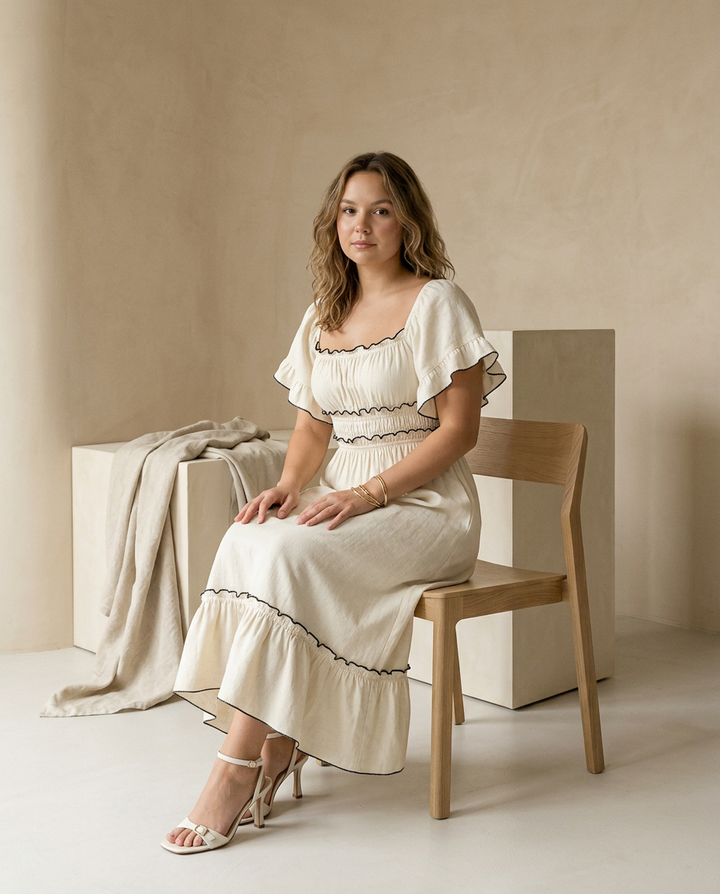 Sukienka na Wesele Damska Sukienka Letnia | Dopasowany Krój | Elastyczna Talia | Na Lato