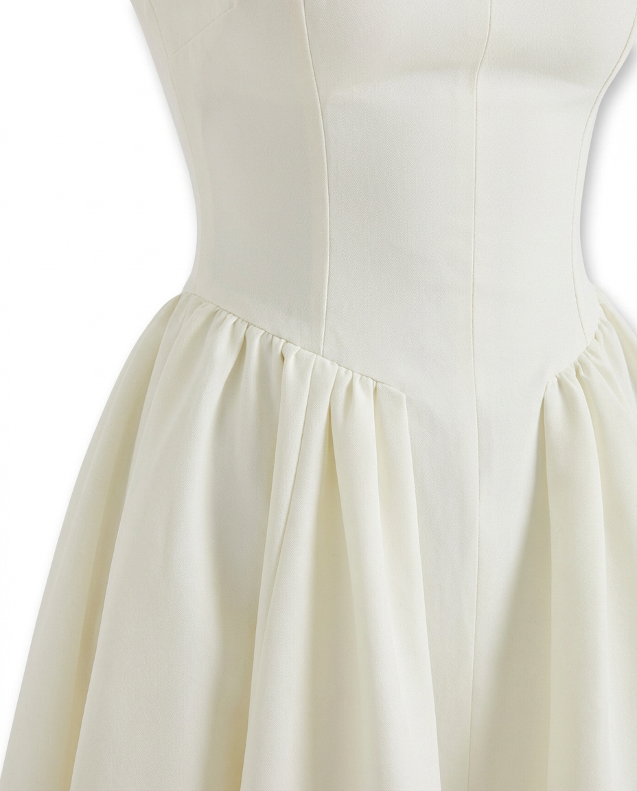 Sukienka Damska Midi Letnia | Dopasowany Krój | Ozdobne Marszczenia | Na Lato