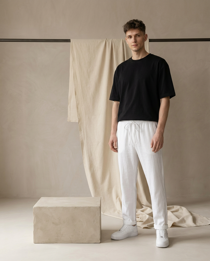Eleganckie lniane spodnie męskie | Luźny krój | Wysokiej jakości materiał | Na co dzień