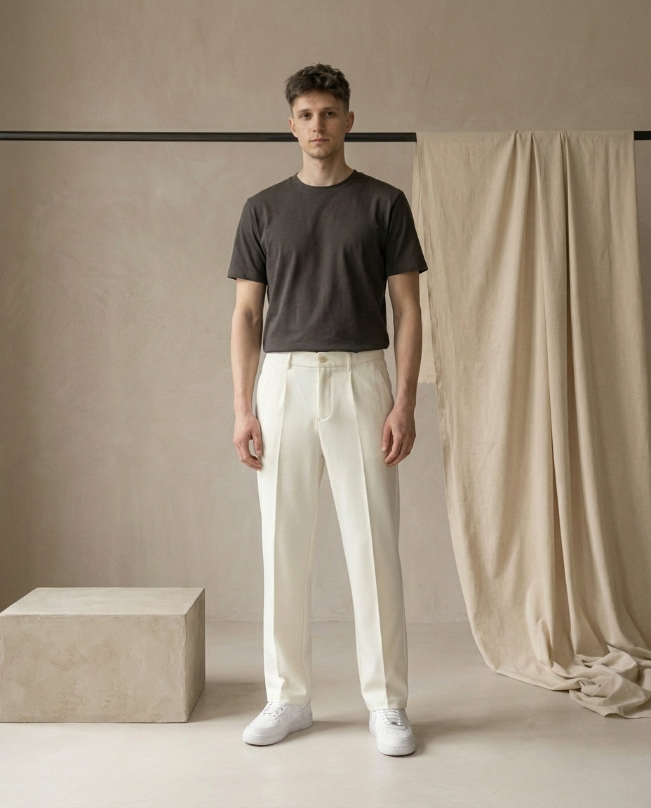 Spodnie Męskie Plisowane Eleganckie | Prosty Krój | Funkcjonalne Kieszenie | Do Pracy i Na Oficjalne Okazje