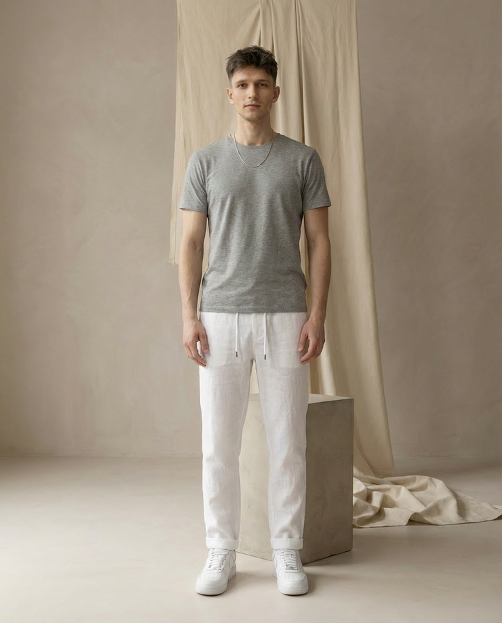 Spodnie Męskie Spodnie Lnianie Męskie | Luźny Krój | Oddychający Materiał | Na Lato
